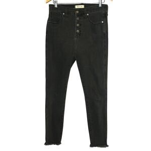 Madewell Button Up Black Skinny Jeans Size 8/29 Stretch